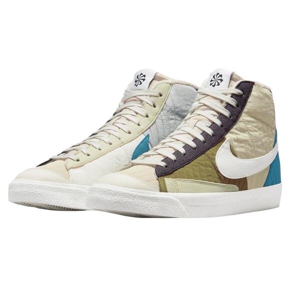 Nike Mens Quilted Sail Brown Kelp BLAZER MID 77 Lx PREMIUM “Toasty” Sneaker/Shoe - Picture 2 of 16